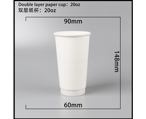 黑龙江双层中空纸杯-20oz白杯